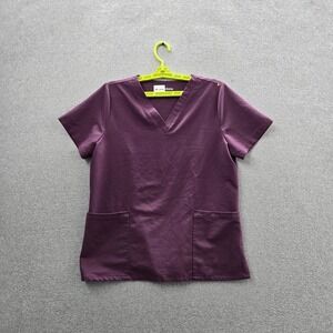 Mandala Women Scrub Top M Purple Equa-Tek Medical Short Sleeve